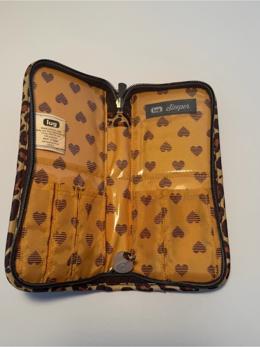lug Sleeper Leopard Quilted Make Up Brush Zipped Case- Brown - Picture 2 of 10